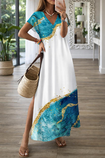 Elegant 3D Print Midi Dress by Elizabeth Ainsley