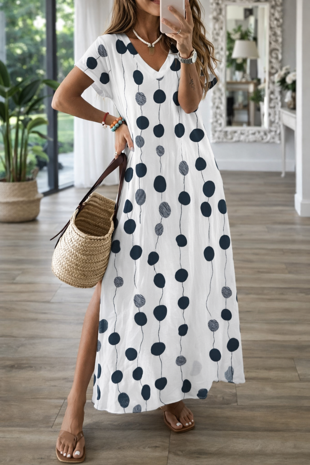 Elegant 3D Print Midi Dress by Elizabeth Ainsley