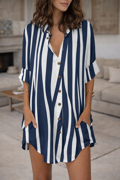 Trendy Print Shirt Dress by Elizabeth Ainsley