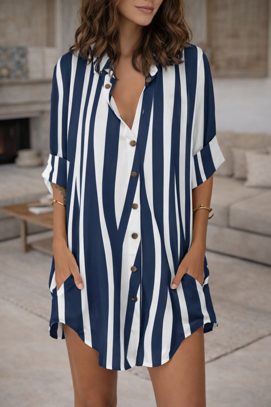 Trendy Print Shirt Dress by Elizabeth Ainsley
