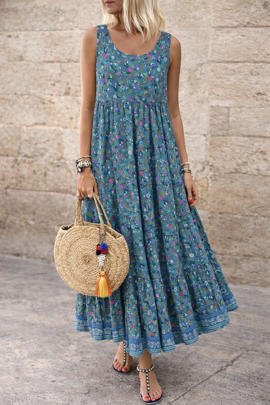 Bohemian Floral Maxi Dress Elizabeth Ainsley Summer