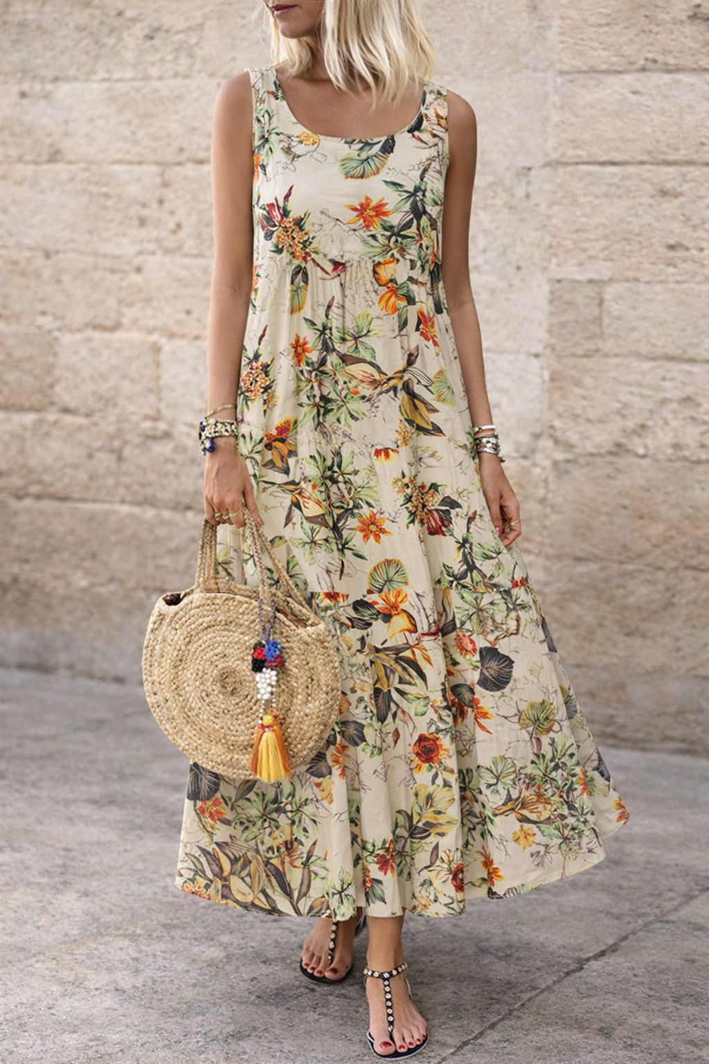 Bohemian Floral Maxi Dress Elizabeth Ainsley Summer