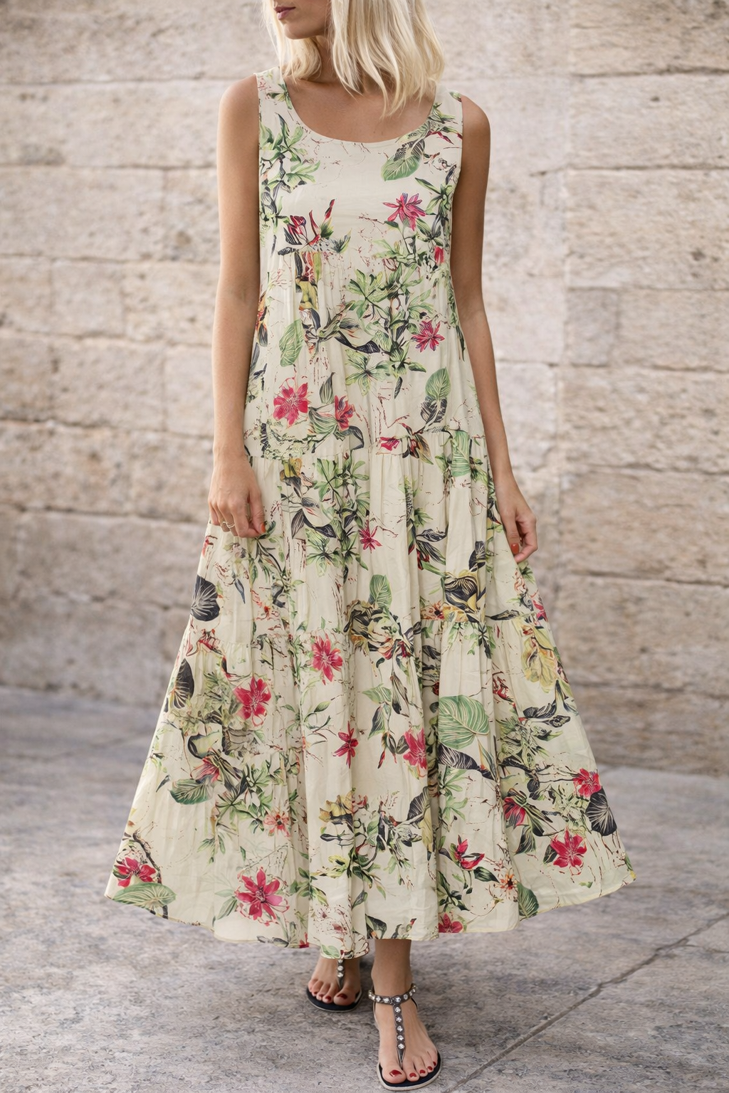 Bohemian Floral Maxi Dress Elizabeth Ainsley Summer