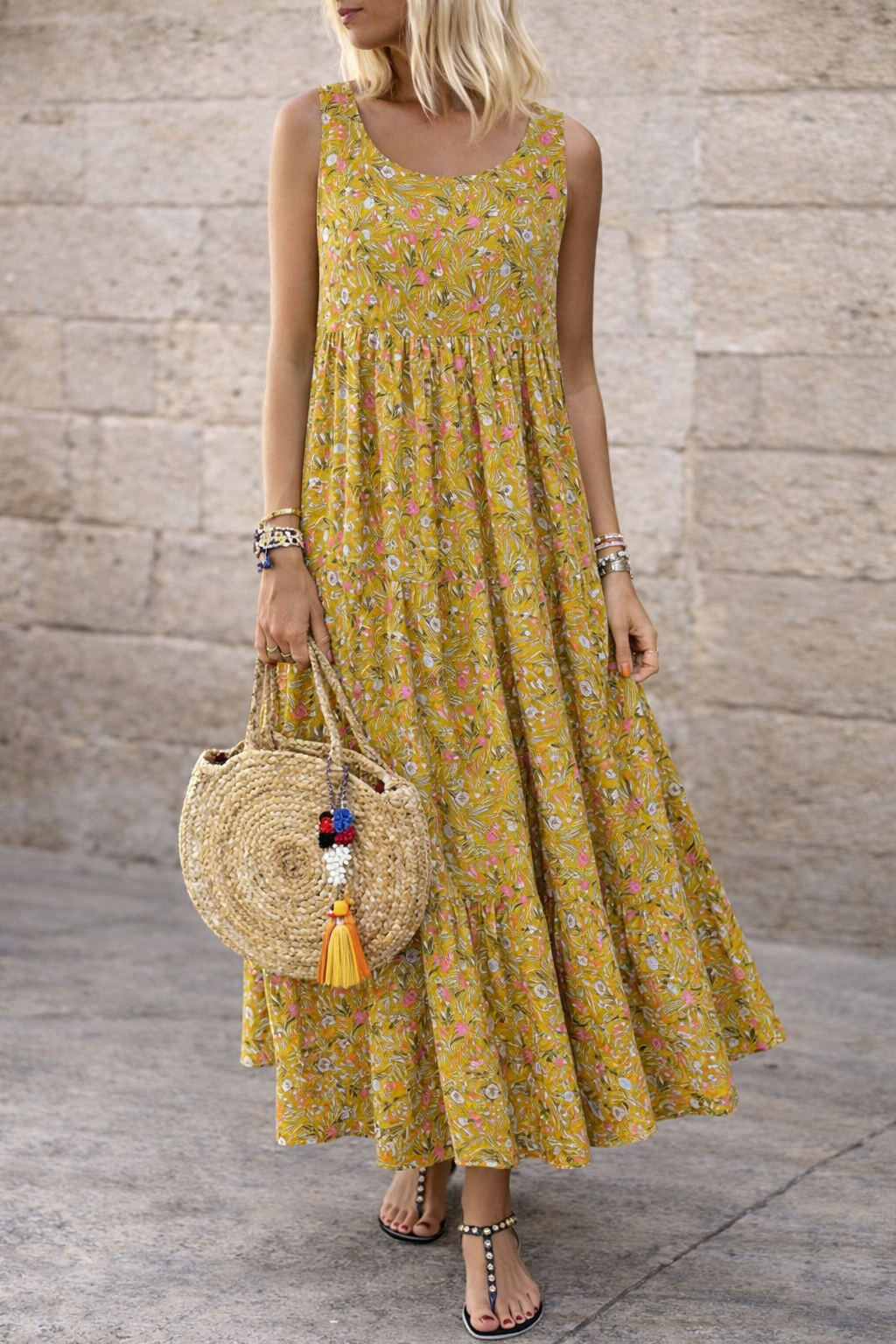 Bohemian Floral Maxi Dress Elizabeth Ainsley Summer