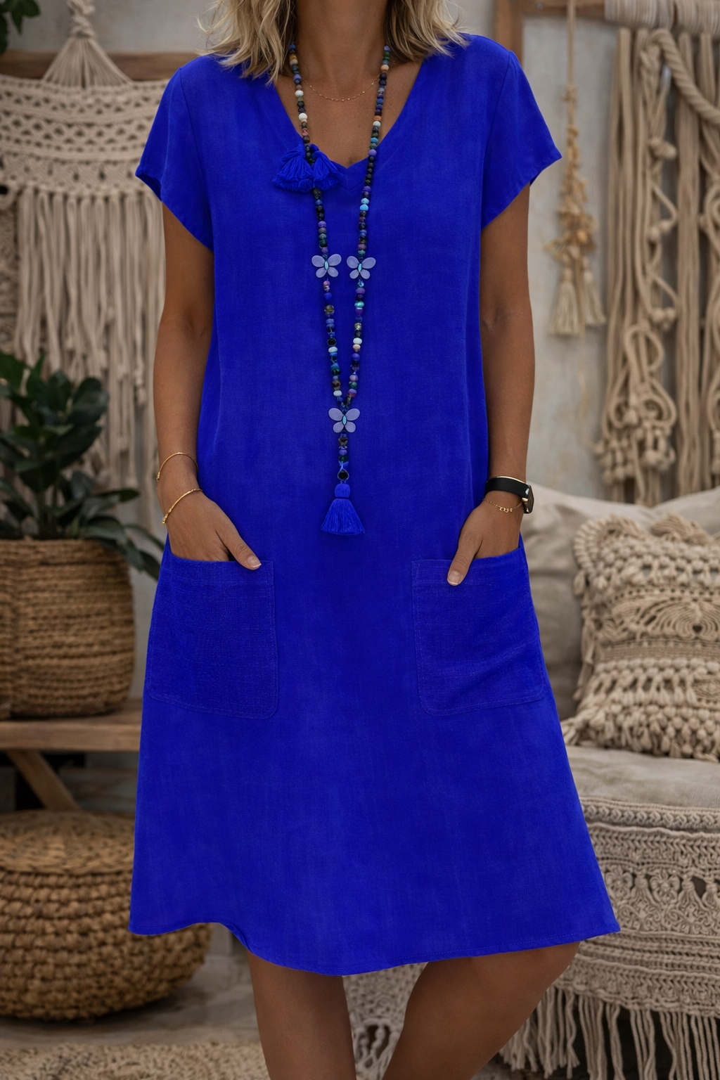 Chic Pocket Midi Dress by Elizabeth Ainsley