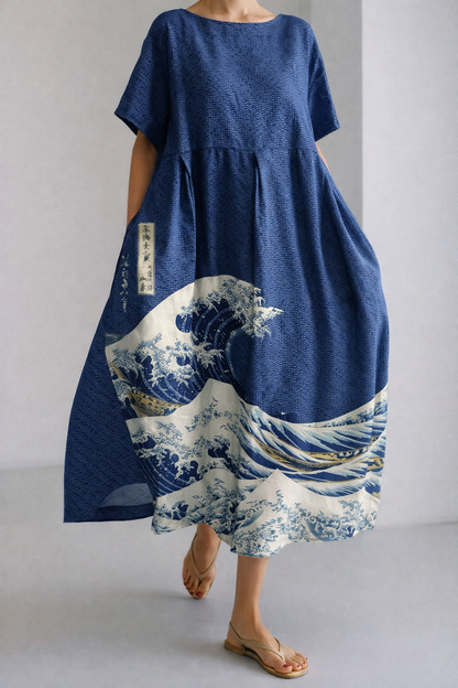 Artful Floral Elizabeth Ainsley Summer Midi Dress