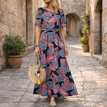 Geometric Summer Maxi Dress by Elizabeth Ainsley
