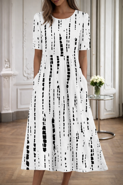 Floral Print Round Neck Dress by Elizabeth Ainsley