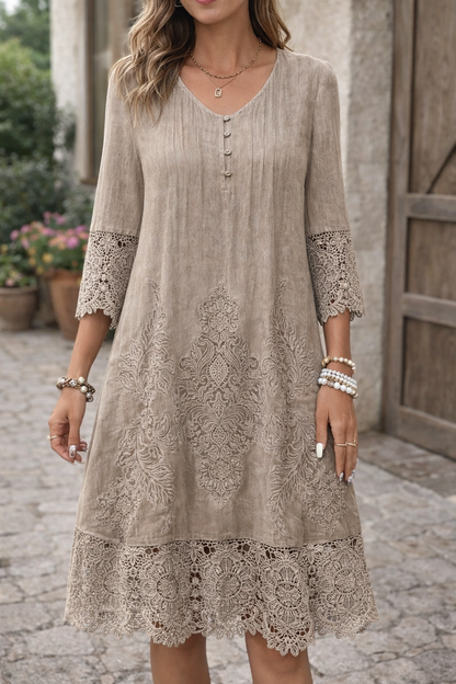 Elegant Lace A-Line Dress by Elizabeth Ainsley