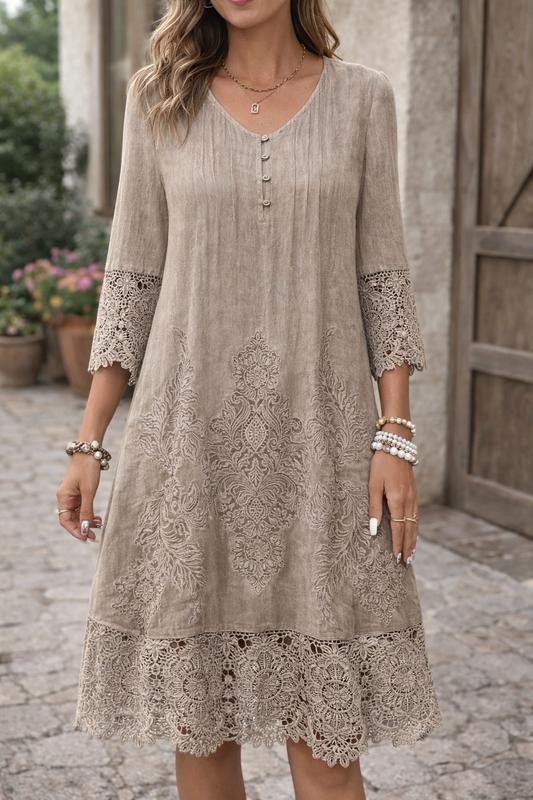 Elegant Lace A-Line Dress by Elizabeth Ainsley