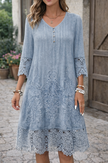 Elegant Lace A-Line Dress by Elizabeth Ainsley