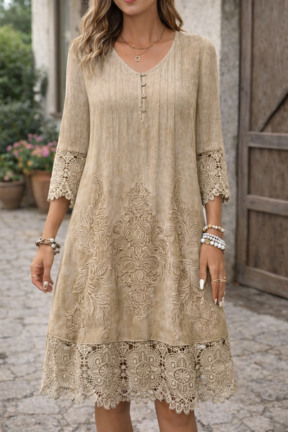 Elegant Lace A-Line Dress by Elizabeth Ainsley