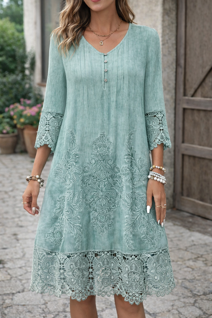Elegant Lace A-Line Dress by Elizabeth Ainsley