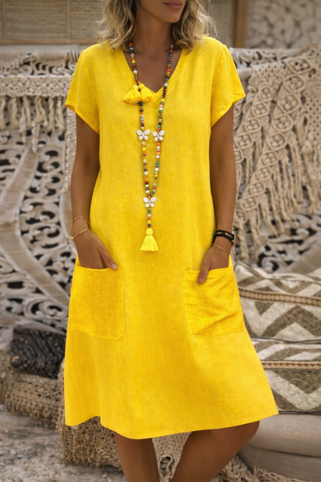 Chic Pocket Midi Dress by Elizabeth Ainsley