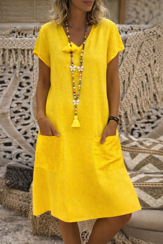 Chic Pocket Midi Dress by Elizabeth Ainsley