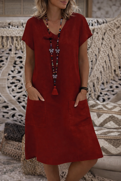 Chic Pocket Midi Dress by Elizabeth Ainsley