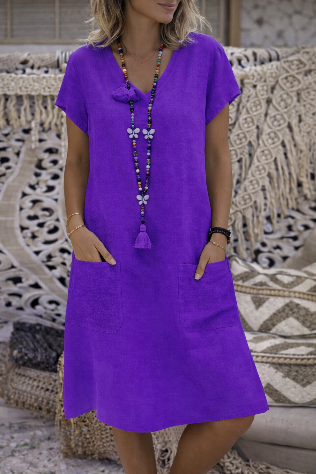 Chic Pocket Midi Dress by Elizabeth Ainsley