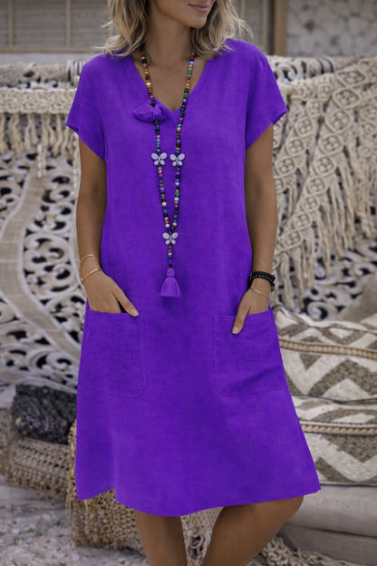 Chic Pocket Midi Dress by Elizabeth Ainsley