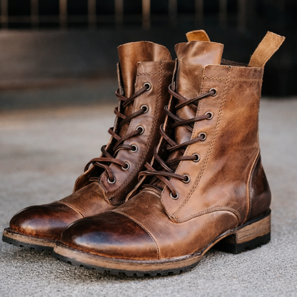 Gala | Men’s Orthopedic Vintage Leather Combat Boots