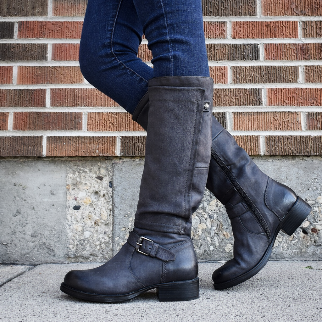 Elizabeth Ainsley High Leg Boot - Round Toe Low Heel