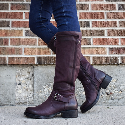Elizabeth Ainsley High Leg Boot - Round Toe Low Heel