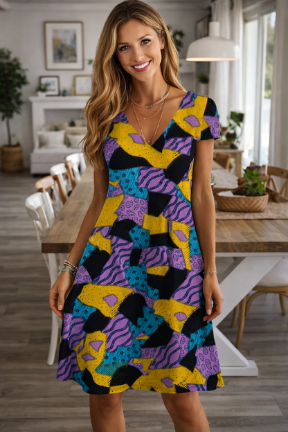 Vibrant V-Neck Summer Dress by Elizabeth Ainsley