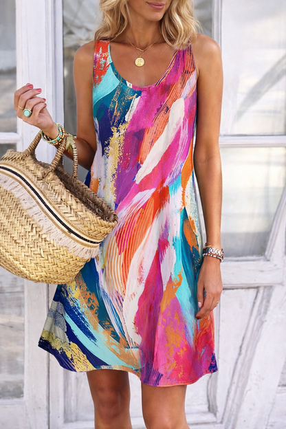 Vibrant Graffiti Elizabeth Ainsley Summer Sleeveless Dress