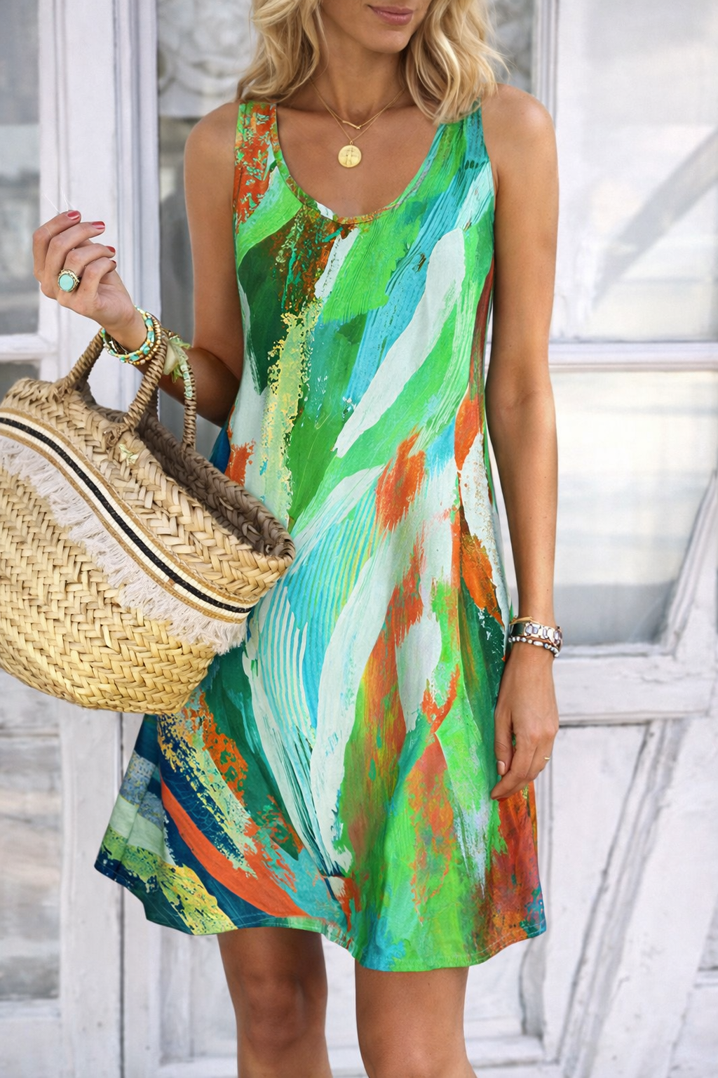 Vibrant Graffiti Elizabeth Ainsley Summer Sleeveless Dress
