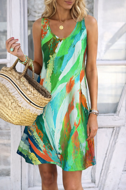Vibrant Graffiti Elizabeth Ainsley Summer Sleeveless Dress