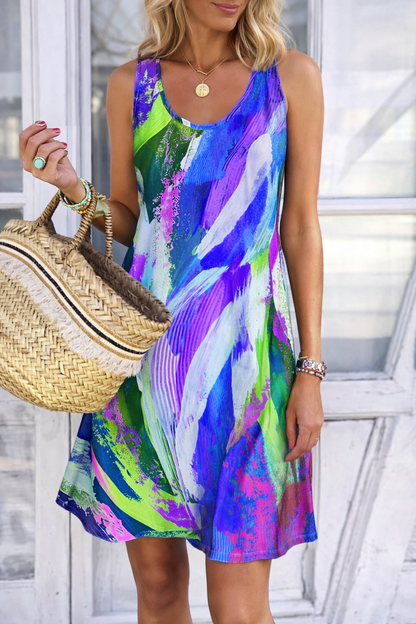 Vibrant Graffiti Elizabeth Ainsley Summer Sleeveless Dress