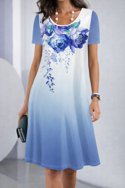 Floral Print Elizabeth Ainsley Mid-Length Summer Dress