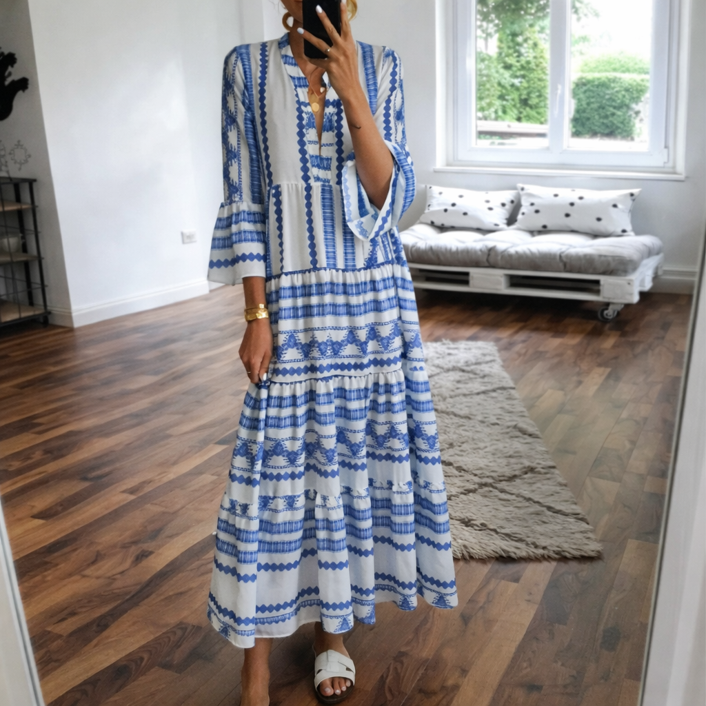 Boho Geometric Maxi Dress Elizabeth Ainsley