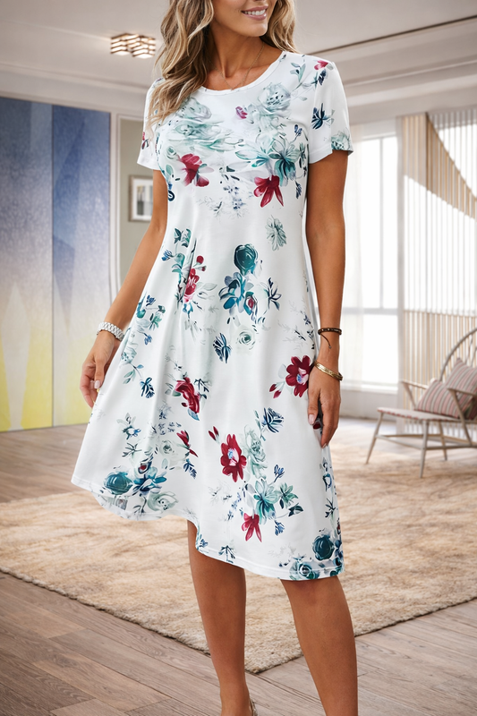 Floral Print Elizabeth Ainsley Summer A-Line Dress