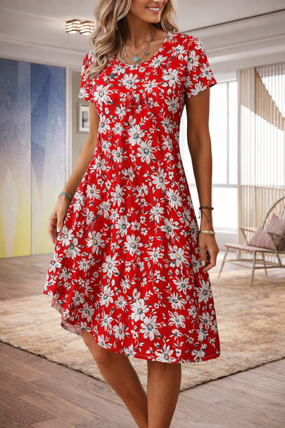 Floral Print Elizabeth Ainsley Summer A-Line Dress