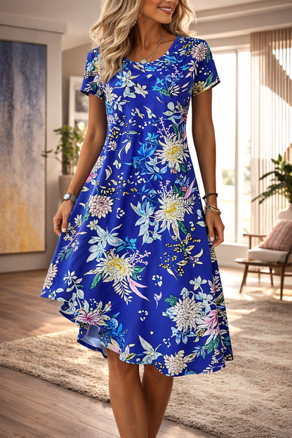 Floral Print Elizabeth Ainsley Summer A-Line Dress