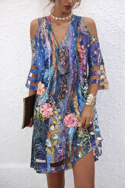 Chic Mesh V-Neck Dress by Elizabeth Ainsley
