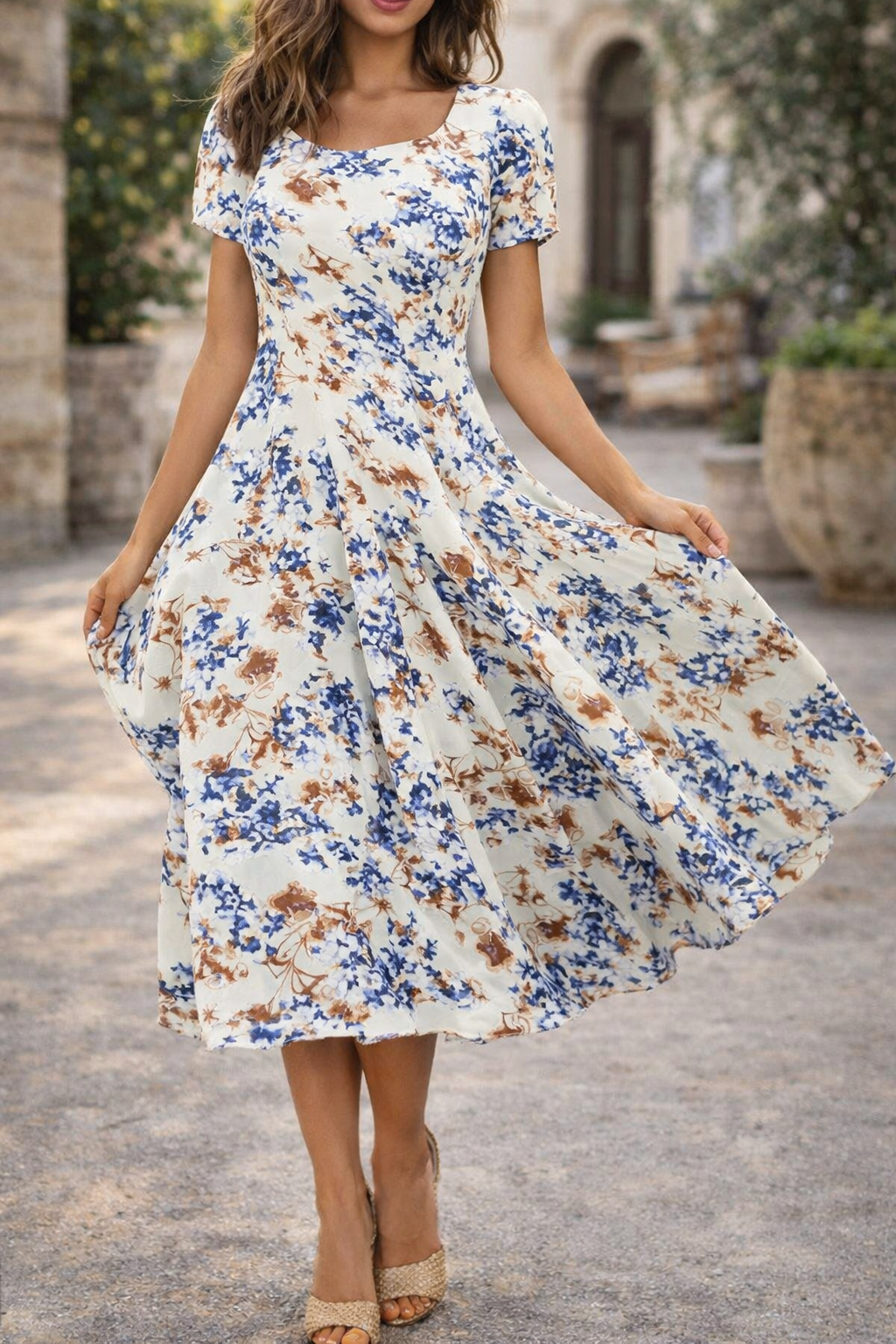 Floral Print Elizabeth Ainsley Summer Everyday Dress