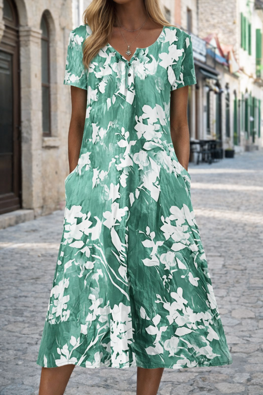 Artful 3D Print Dress by Elizabeth Ainsley, Short Sleeve