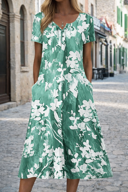 Artful 3D Print Dress by Elizabeth Ainsley, Short Sleeve