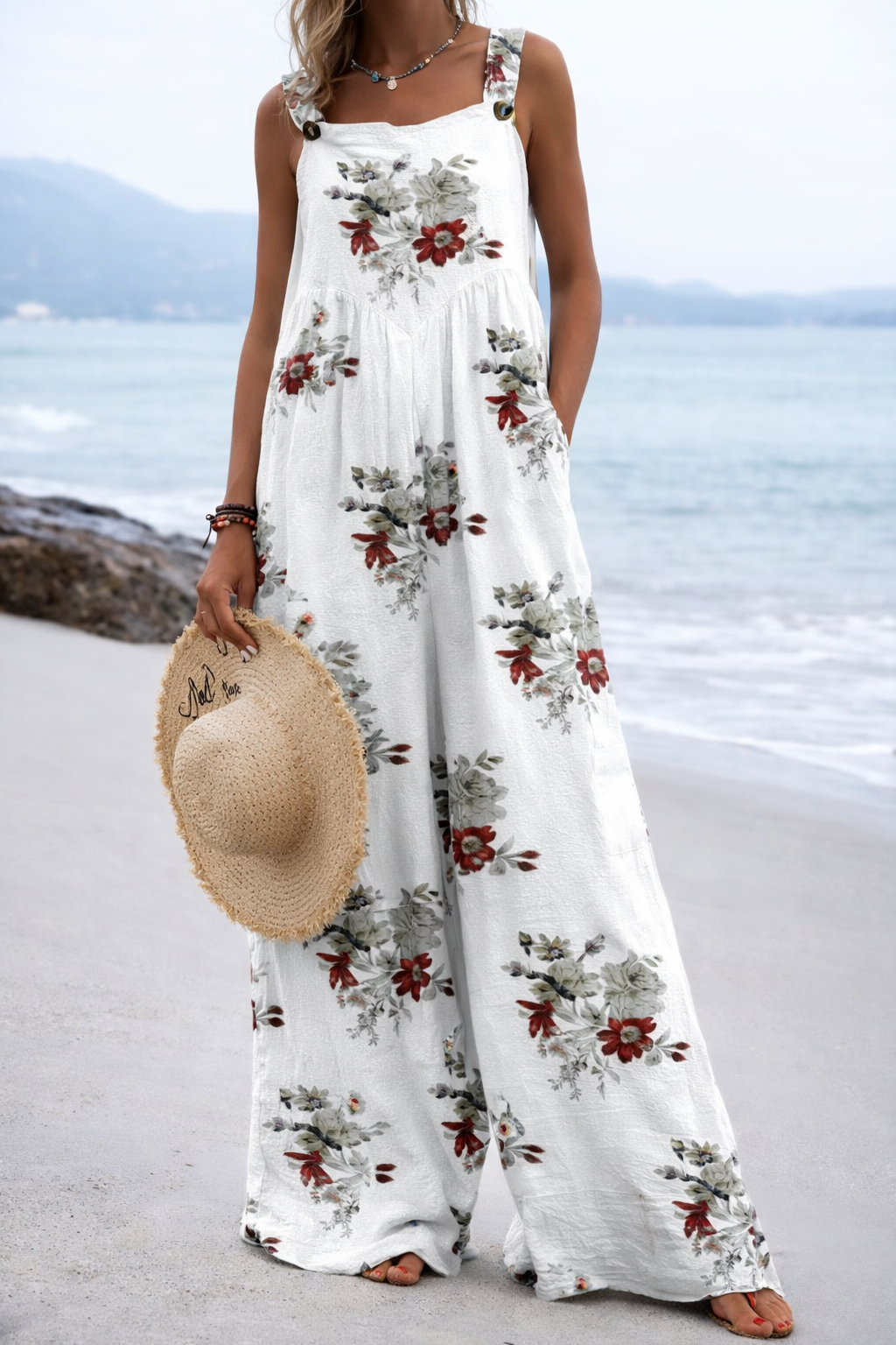 Vibrant Print Elizabeth Ainsley Wide Leg Romper