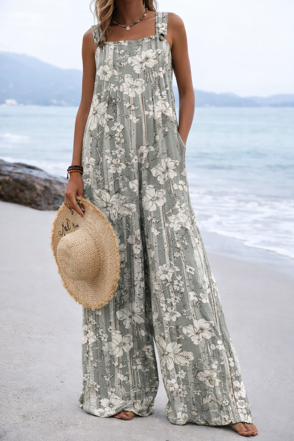 Vibrant Print Elizabeth Ainsley Wide Leg Romper