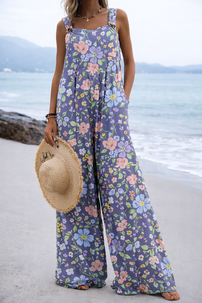 Vibrant Print Elizabeth Ainsley Wide Leg Romper
