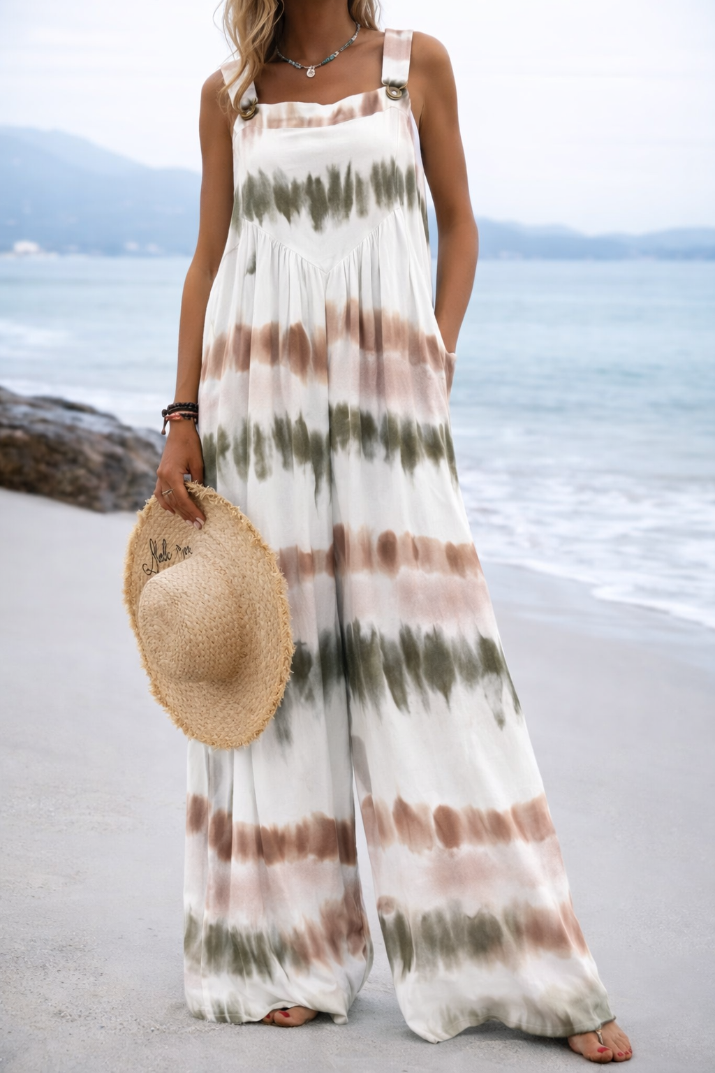 Vibrant Print Elizabeth Ainsley Wide Leg Romper