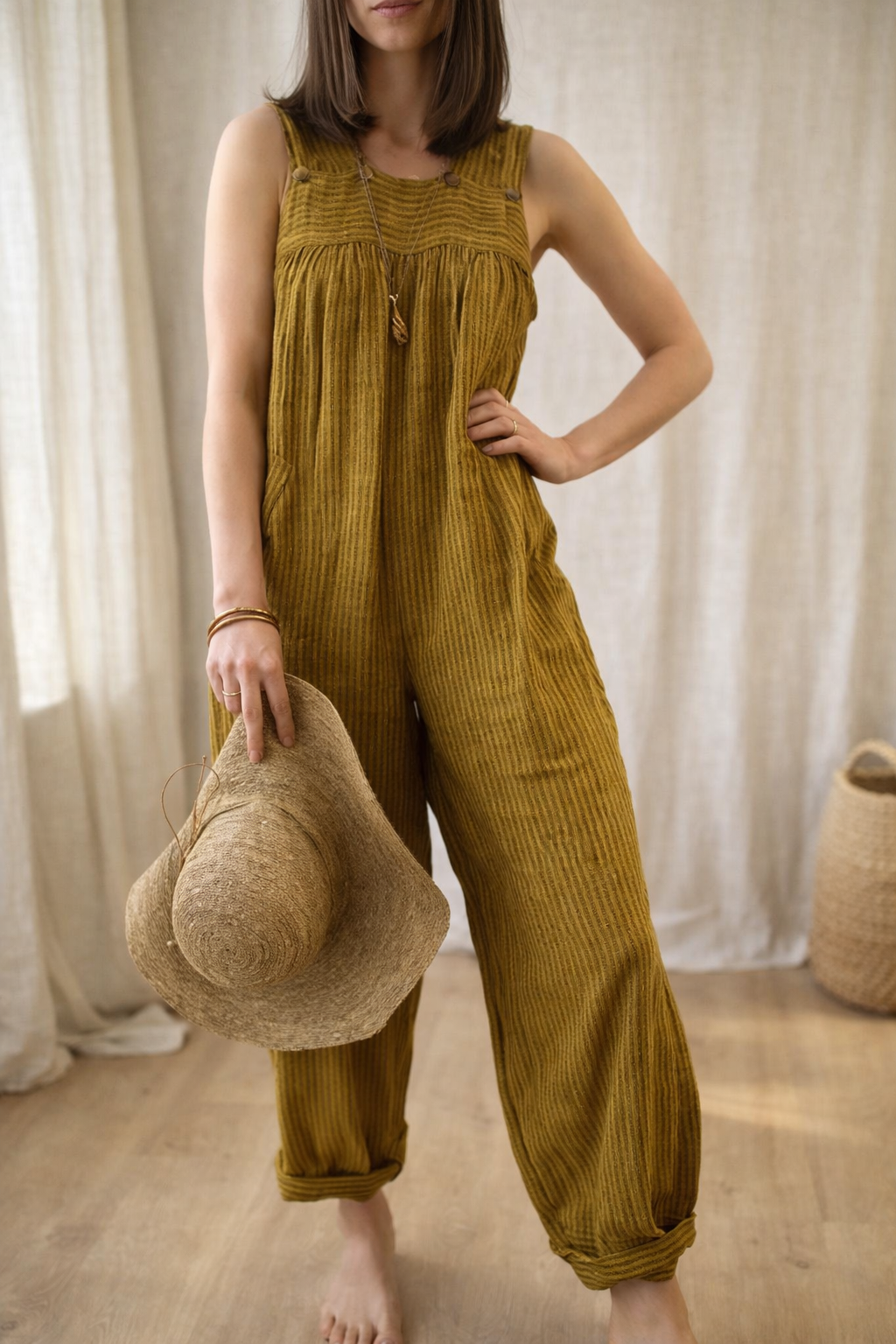 Pinterest-Inspired Elizabeth Ainsley Khaki Jumpsuit