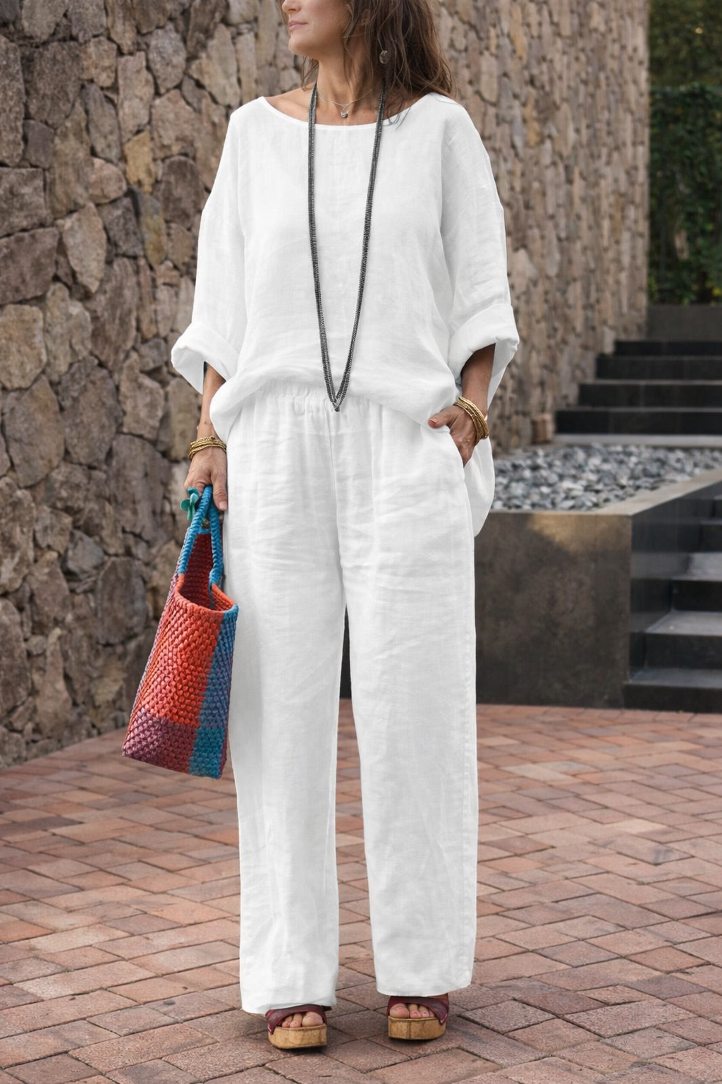Gradient Linen Two-Piece Set by Elizabeth Ainsley