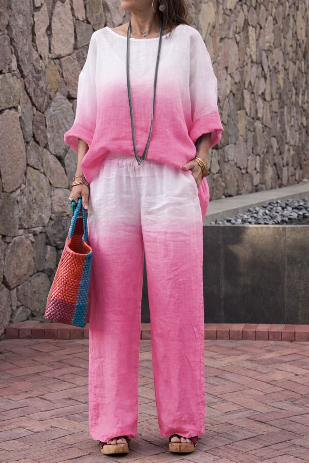 Gradient Linen Two-Piece Set by Elizabeth Ainsley