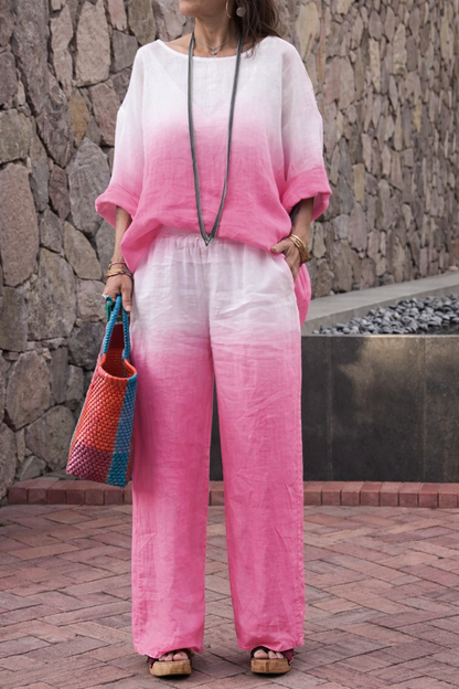 Gradient Linen Two-Piece Set by Elizabeth Ainsley