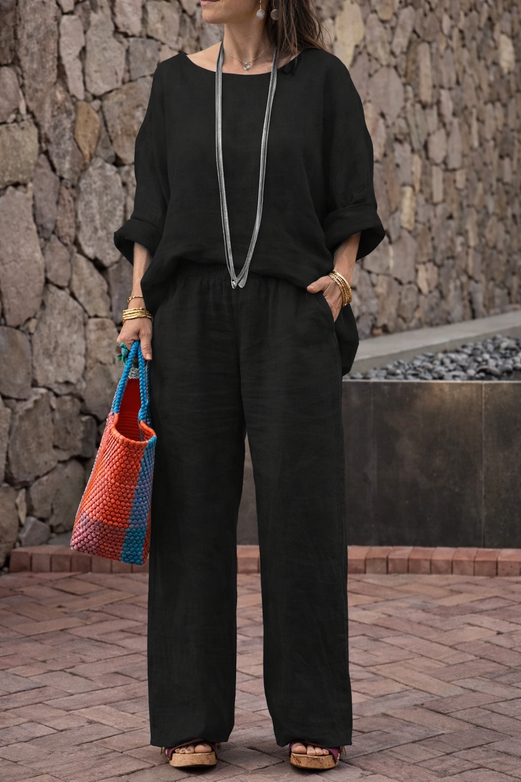 Gradient Linen Two-Piece Set by Elizabeth Ainsley
