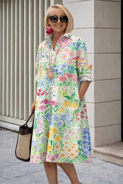 Modern Geometric Elizabeth Ainsley Shirt Dress