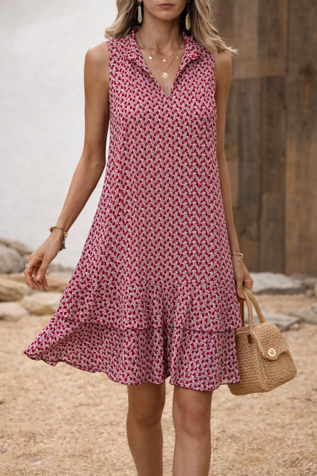 Boho Printed Sleeveless Dress by Elizabeth Ainsley